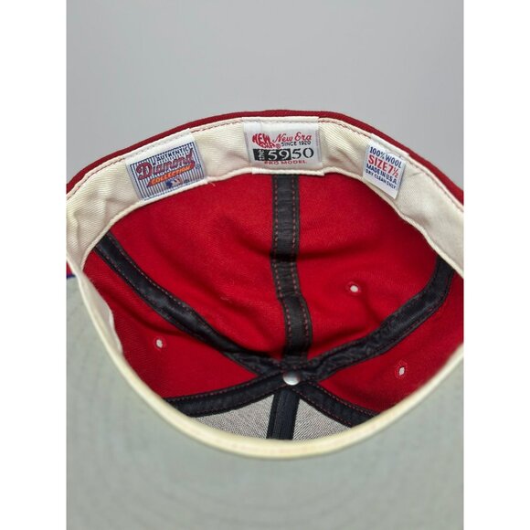VTG New Era 5950 Philadelphia Phillies Fitted Hat 7 1/2, Wool Diamond Collection - Picture 3 of 5